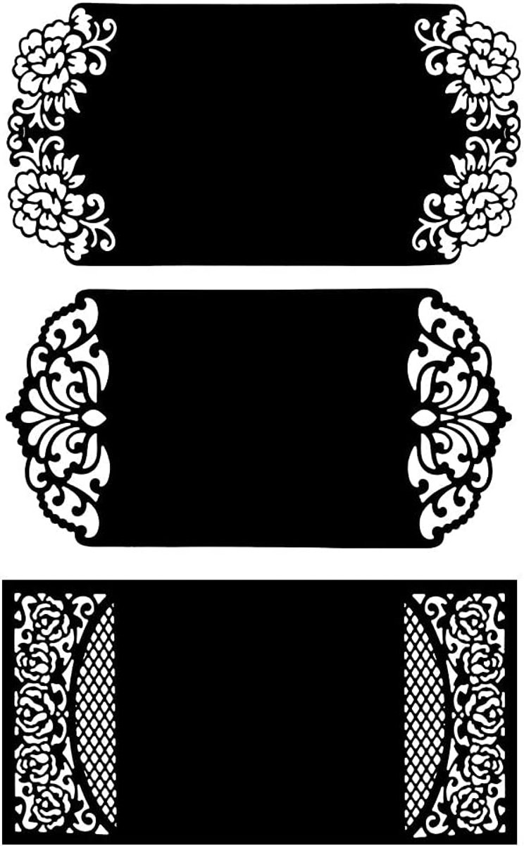 Stanssjablonen, vouwkaarten, 19 cm x 9,4 cm, 3 stuks