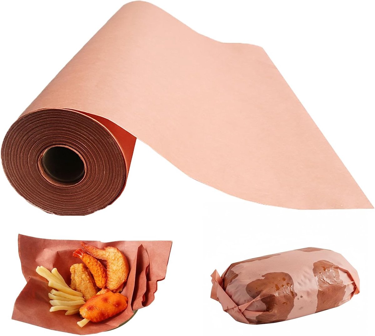 Kraftpapier voor BBQ en Grillen - 40m x 20cm Roze Vleespapier, Warmtebestendig en Voedselveilig voor Perfecte Rook en Langzaam Koken