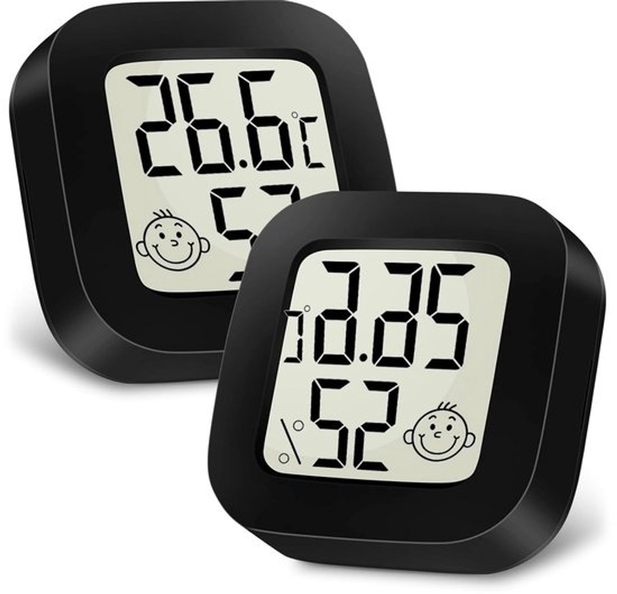 Digitale Hygrometer en Thermometer met LCD Display en Smiley Iconen voor Binnen