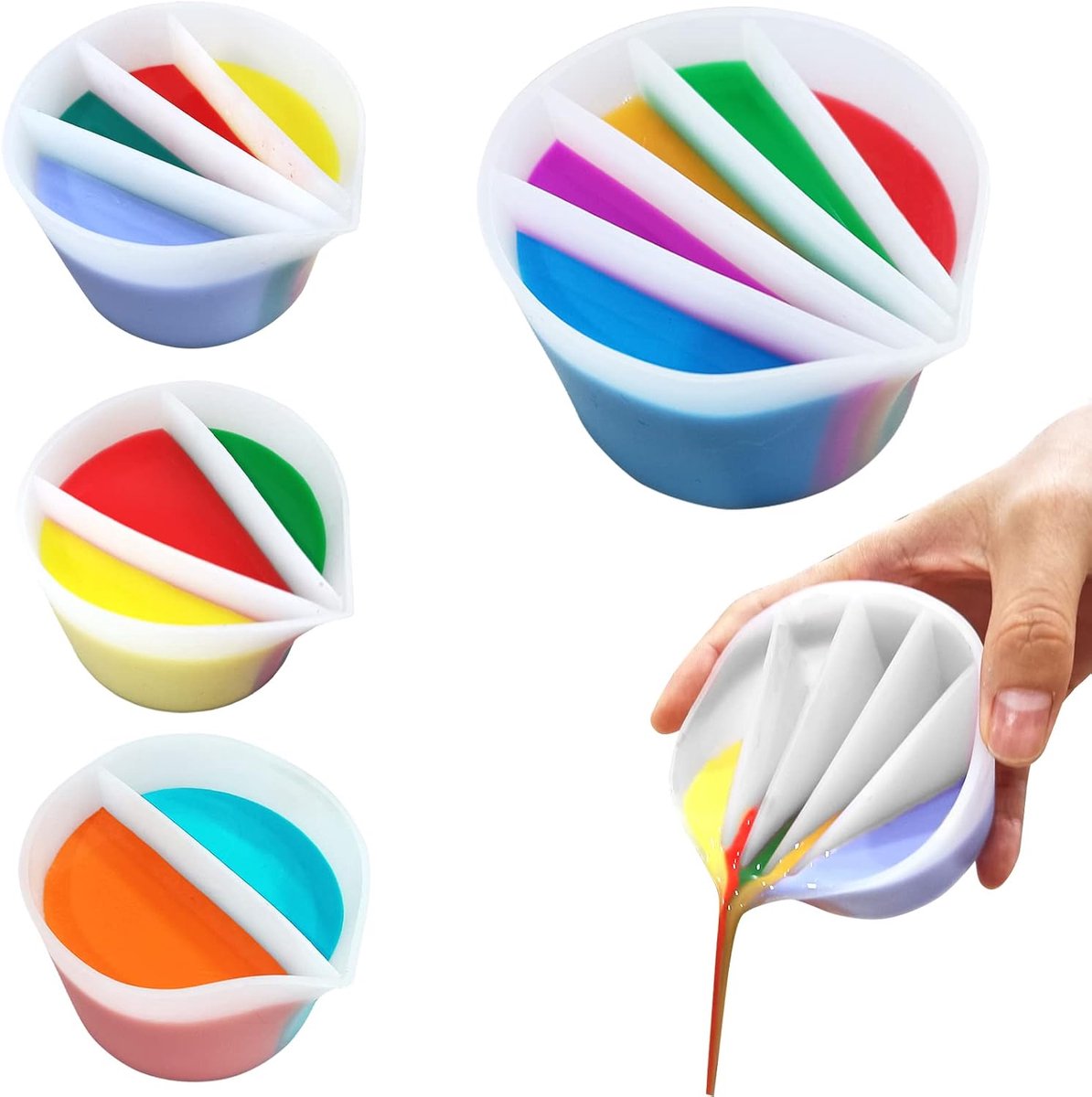 Splitbeker voor verfgieten vloeibare kunst acrylverf hars gieten doe-het-zelf schilderen gereedschap tekenaccessoires herbruikbare siliconen splitbek