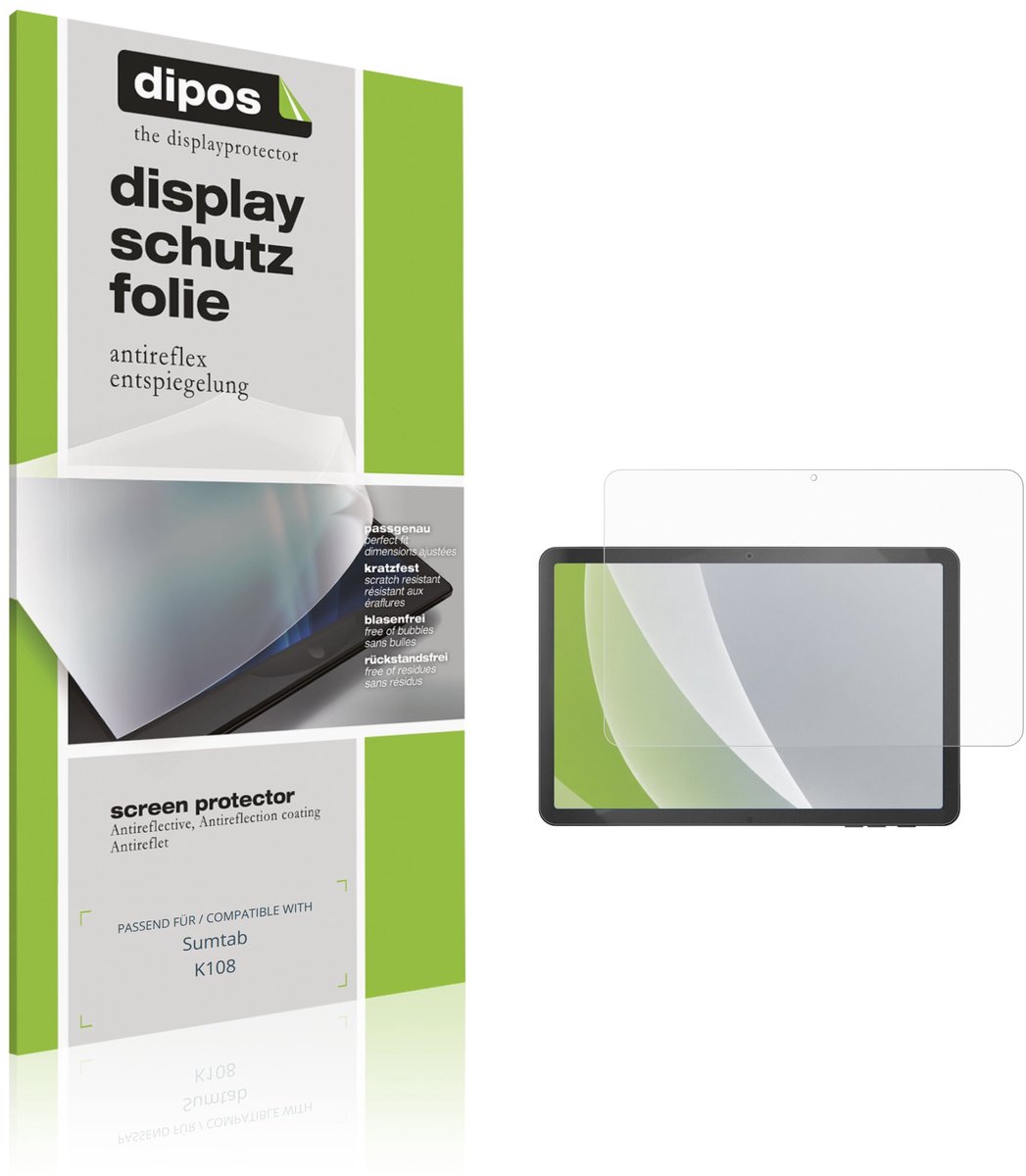 dipos – 2x Matte Beschermfolie geschikt voor Sumtab K108 | Krasbestendige & antireflecterende Screenprotector Ultra-Thin