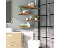 Doucheplank -badkamerrek voor aan de muur, - keuken wandrek - Wandplank / Verbluffende decoratie Set of 2, 60 x 20 x 3.8 cm (L x W x H)
