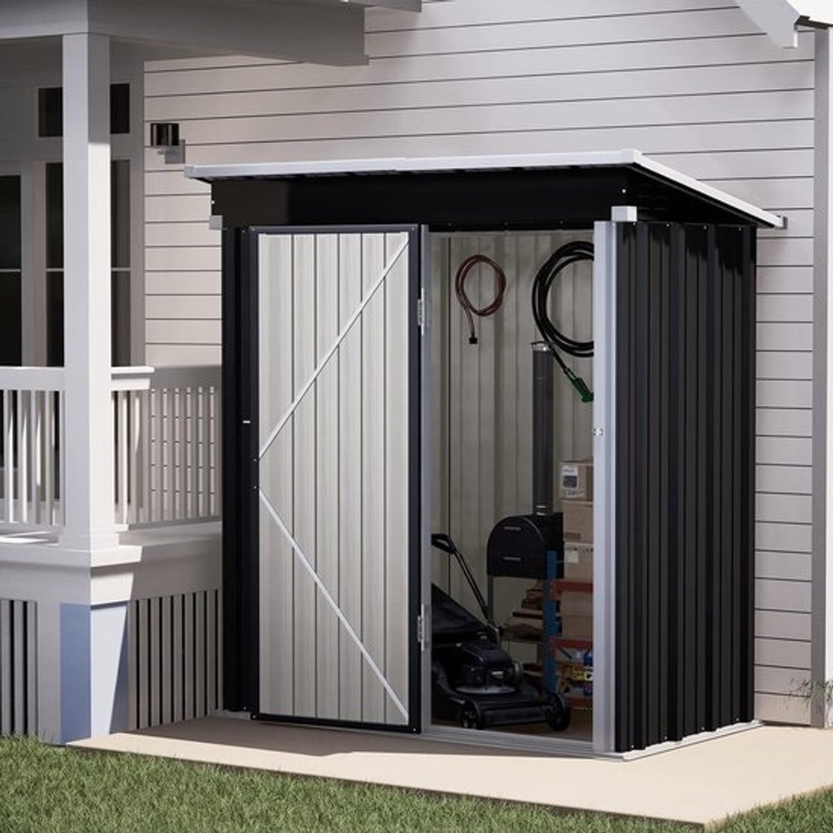 Ruime metalen tuinhuis 162x92x180 cm - Waterdicht en afsluitbare deur
