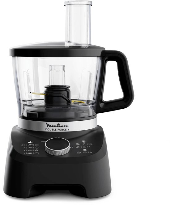 Moulinex DoubleForce Foodprocessor, 1000 W, 28 Functies, Kom 3 L, Blender, Zwart, FP8318F0 — afbeelding 5