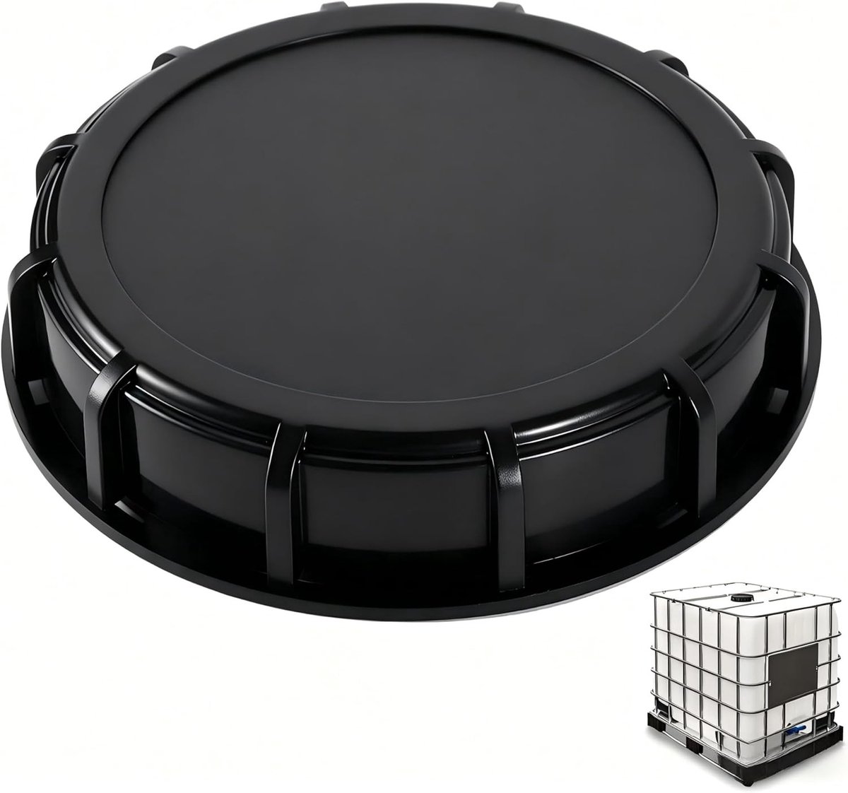 Ibc adapter kraan - Zwart - 163 mm - Kunststof Tankafdekking voor 1000 Liter IBC-container