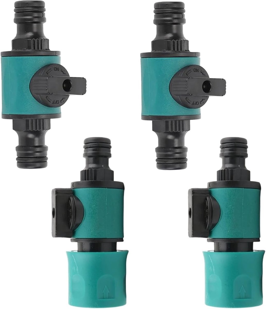 4-delige 25mm Water Slang Set met Snelsluiting en Regelkraan voor Tuin en Huishoudelijk Gebruik, 1/2 Inch Slangen voor Eenvoudige Aansluiting