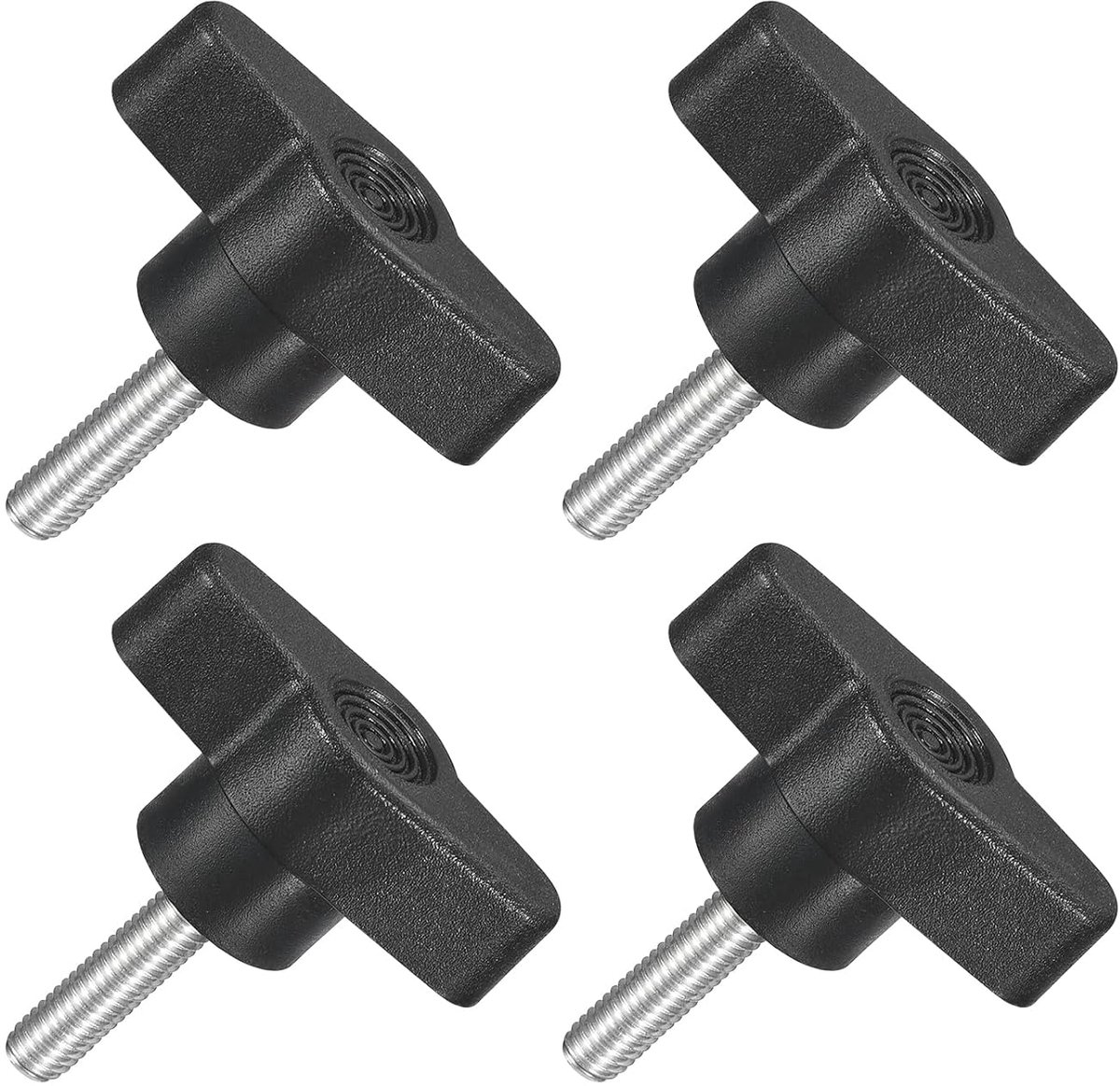 4 schroeven met T-greep M5 x 20 mm buitendraad zwart