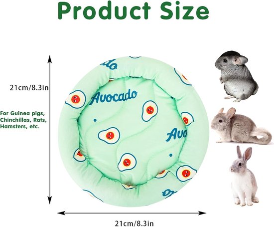 Koelmat voor Kleine Dieren - Verkoelende Slaapmat voor Konijnen, Hamsters en Cavia's - Ideaal voor Zomergebruik 21x21cm Groen — afbeelding 4