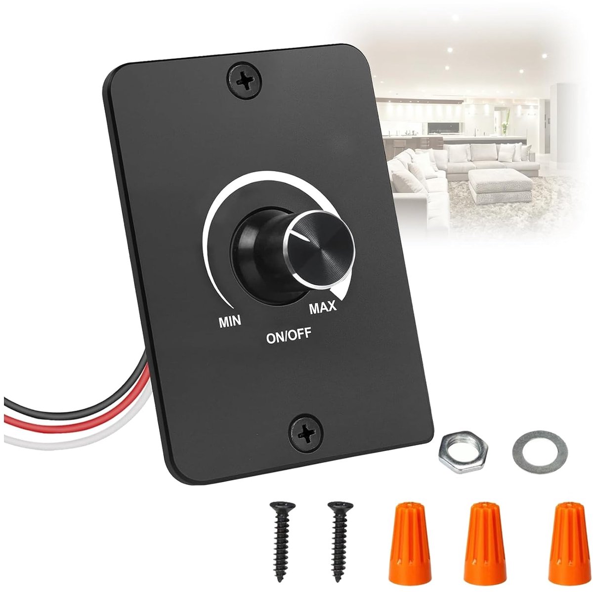 12 V dimmer 5 A, DC 12 V dimmer PWM led-dimschakelaar, 3 draden dimschakelaar, DC 12 V-24 V 5 A 3 draads dimschakelaar, voor lamp, lichtstrips, Kerstmis, camper, boot, vrachtwagen, caravan
