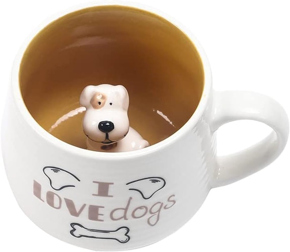 3D-dierenmok, met hondenmotief, keramiek, schattige koffiebeker, klein cadeau voor vrouwen en kinderen, oma (honden)