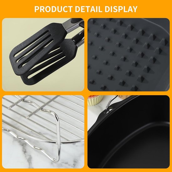 Accessoires, 20 stuks vierkante airfryer accessoires voor Philips Airfryer XL 6.2L XXL 7.2L, Ninja 5.8L/6.2L, COSORI 5.5L 4.7L, Cecotec 5.5L /6 L, Accessoires voor Airfryers — afbeelding 5