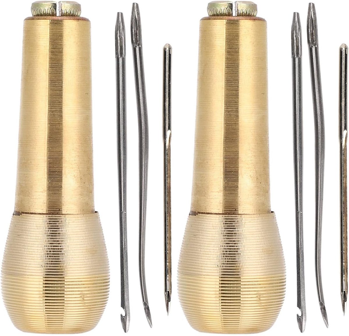 Priem Taper, 2 Set Koperen Handvat Naaien Priem Taper Lederen Schoen Reparatie Tool, Priem Tool Voor Naaien Crafting Leer Perforeren Naald Verwijderen