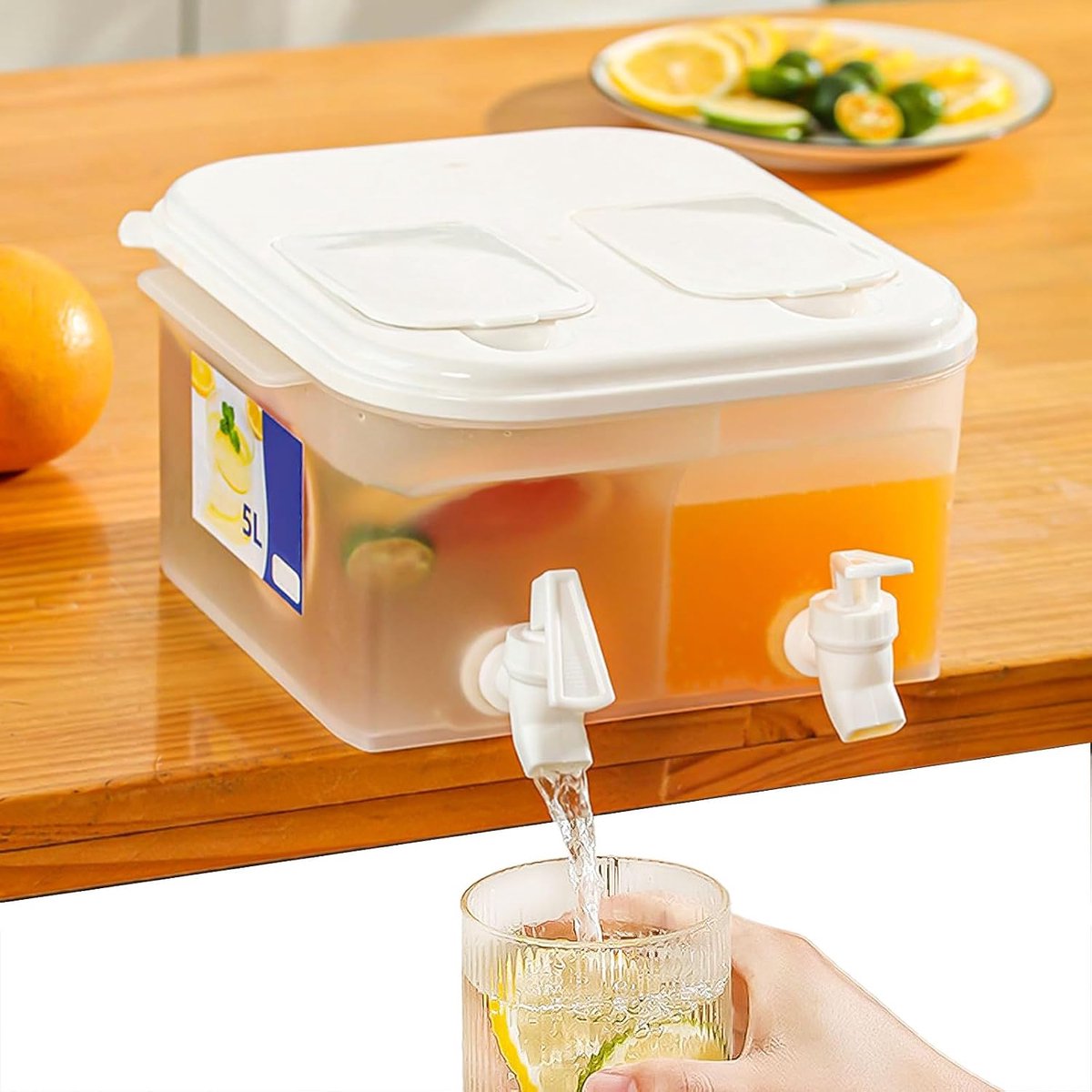 Koelkastkan dispenser met kraan 5L sapdranken koeler, koelkast koude waterkoker grote capaciteit waterfonteinen voor het maken van ijskoffie, limonade, koelkast drankdispenser