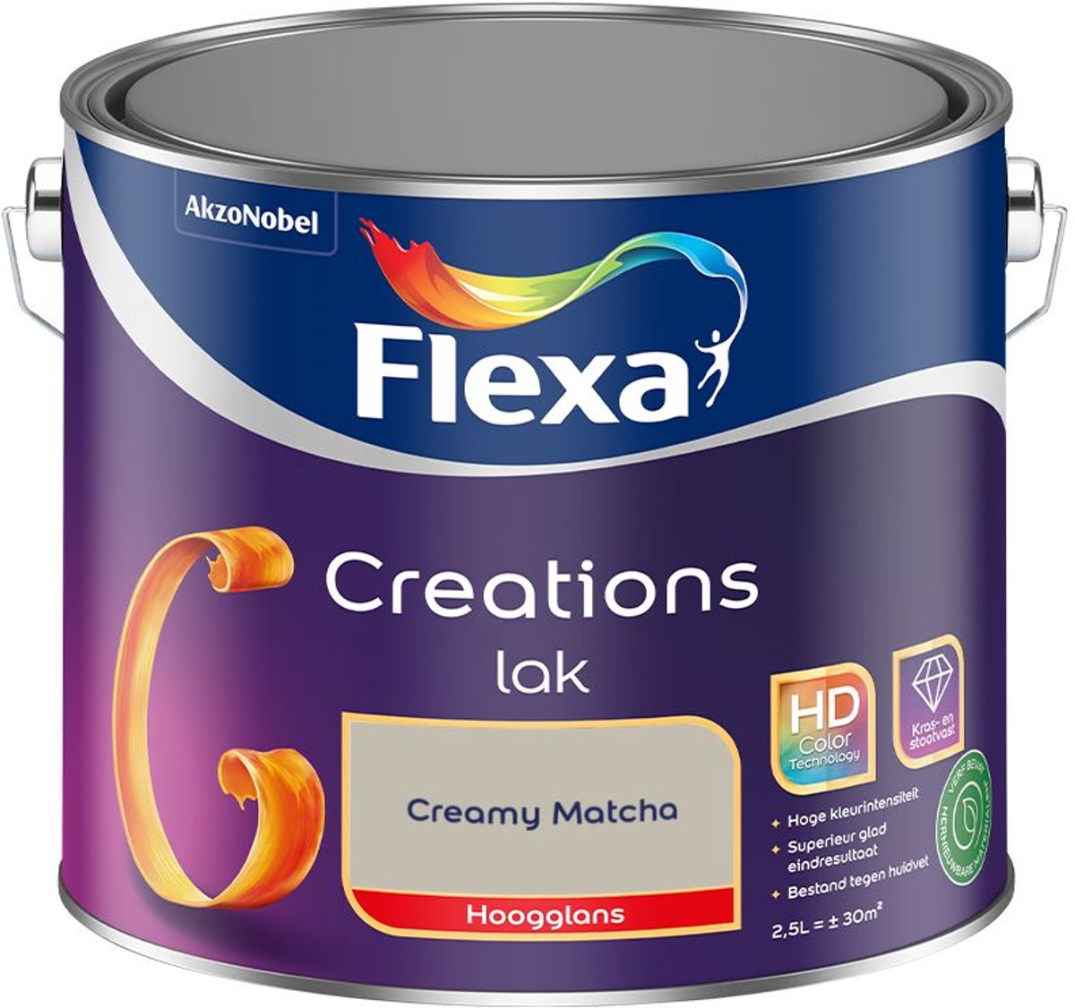 Flexa - Creations Lak Hoogglans - Creamy Matcha - 2,5 L - Kleur Van Het Jaar 2027