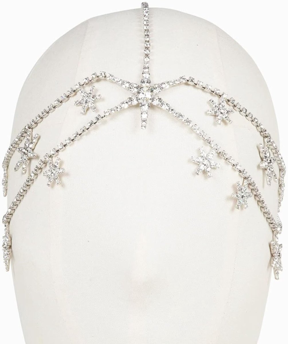 Rhinestone Hoofdsieraad met Ster Motief voor Bruiden, Feestjes en Festivals - Elegante Haaraccessoires voor Vrouwen en Meisjes