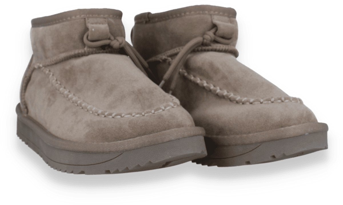 Mode-mania Dames Enkellaars | Taupe | Maat: 37