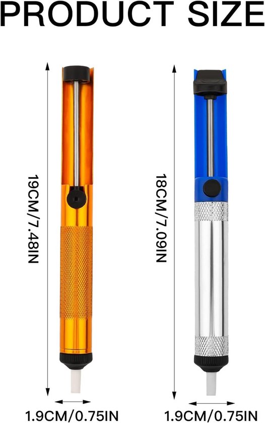 Professionele 2-delige Ontlötpomp Set voor het Verwijderen van Lood en Soldeertin, Onmisbare Accessoires voor Loodgieters en Elektronica Technici — afbeelding 4