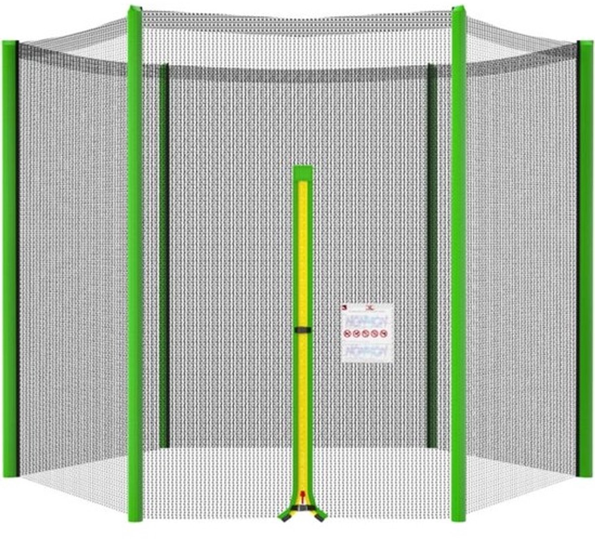 Veiligheidsnet voor Ronde Trampolines - Vervangend Net voor 2,44 m met 6 Palen - Groene Kleur