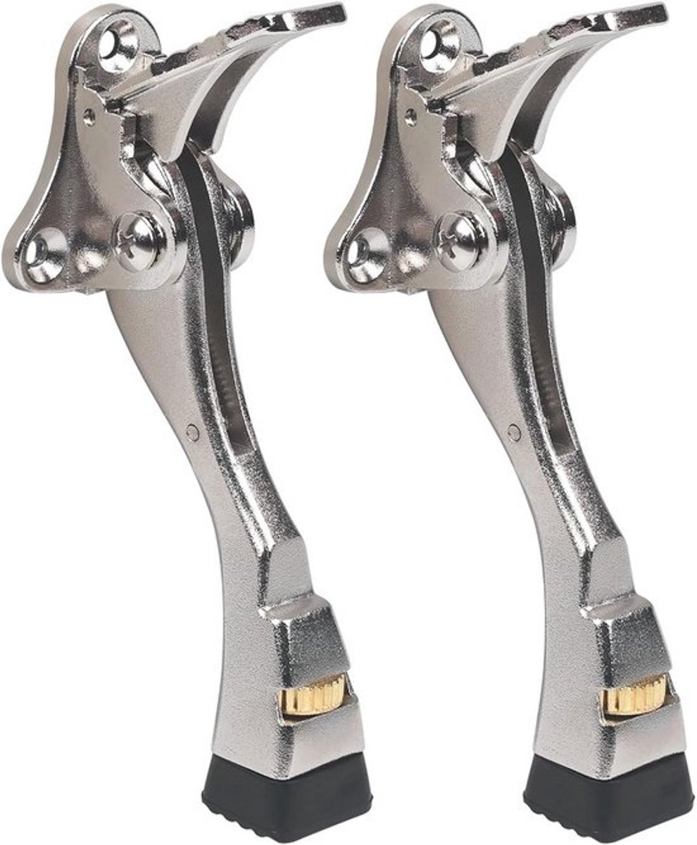 Heavy Duty Kickdown Deurstopper - Verstelbare Metalen Deurstandaard voor Zware Deuren met Rubberen Punt