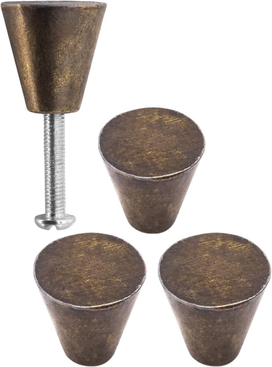 Ladeknoppen - Brons - 20 x 19 mm - Vintage meubelgrepen van messinglook - Voor laden en kasten