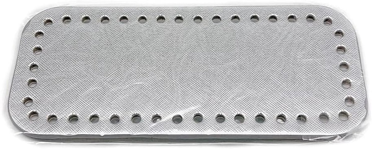 Bodemtas voor tassen, haken, bodemtas, breien, haaktas, onder, leren tas, shaper voor handtas, schoudertas, portemonnee, doe-het-zelfaccessoires, 8 x 18 cm, kruiskorrel, zilver