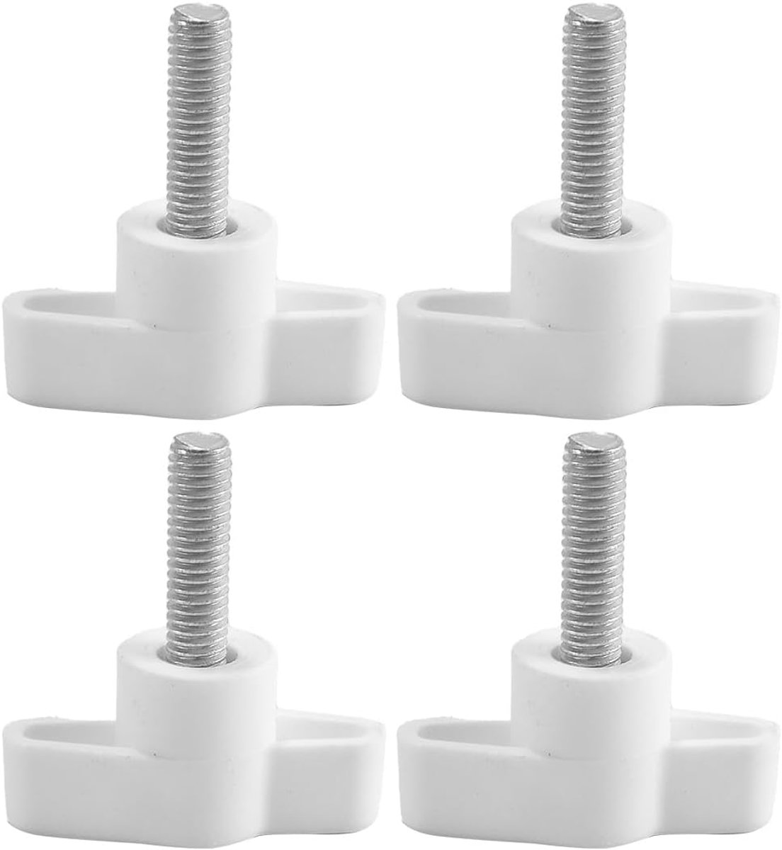 4PCS T-wing schroeven met handgrepen Duimschroeven, M6 x 20mm Wit