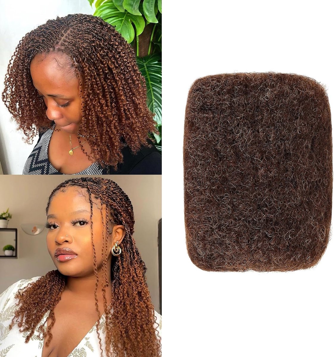 Afro Kinky natuurlijk haar voor het haken van dreadlocks extensions (20,7 cm, 4 lichtbruin)