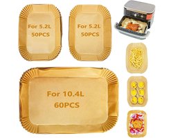 160 stuks Airfryer-bakpapier voor Ninja AF500EU, AF500EUCP, 10,4 l, DualZone FlexBasket Air Fryer, accessoires wegwerppapier voor airfryer