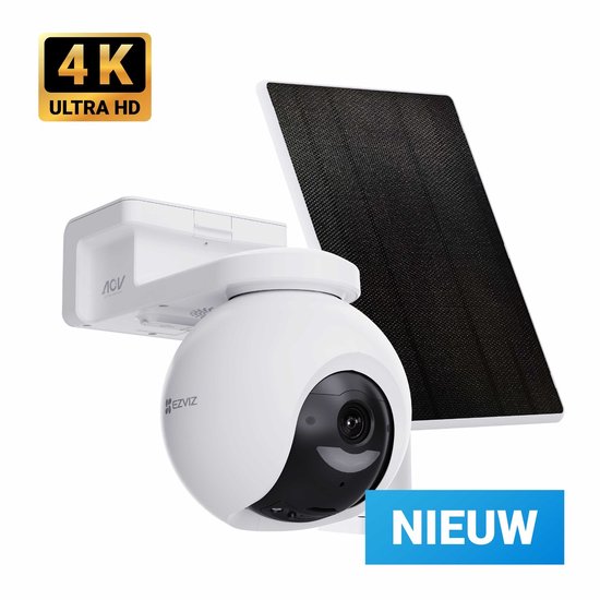 EZVIZ HB8 Pro 4K Kit Draadloze Beveiligingscamera WiFi met 5W Zonnepaneel - AI Personen/Voertuigdetectie - 360° PTZ - Nachtzicht in Kleur - Buitencamera - Geen maandkosten - Wit - 2 Stuks van EZVIZ — afbeelding 2