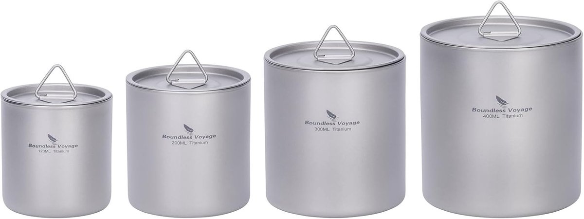 Dubbele Wand RVS Bekers met Deksel - Ultralichte Stapelbare Drinkbekers voor Koffie, Thee en Outdoor Activiteiten - 120ml, 200ml, 300ml en 400ml