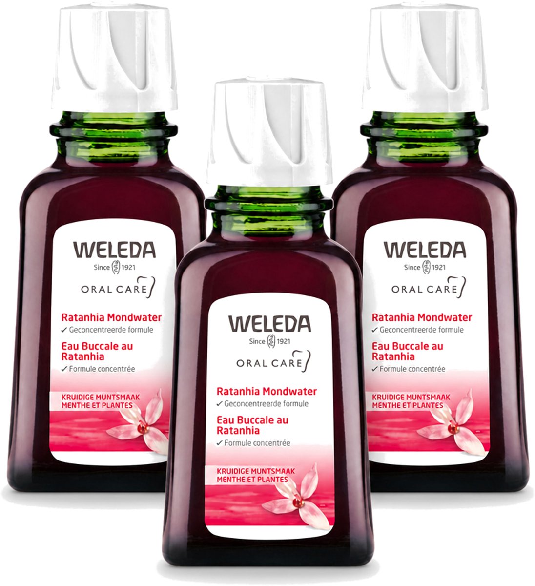 3 x WELEDA - Mondwater geconcentreerd - Ratanhia - 50 ml - Voordeelverpakking - 3 stuks