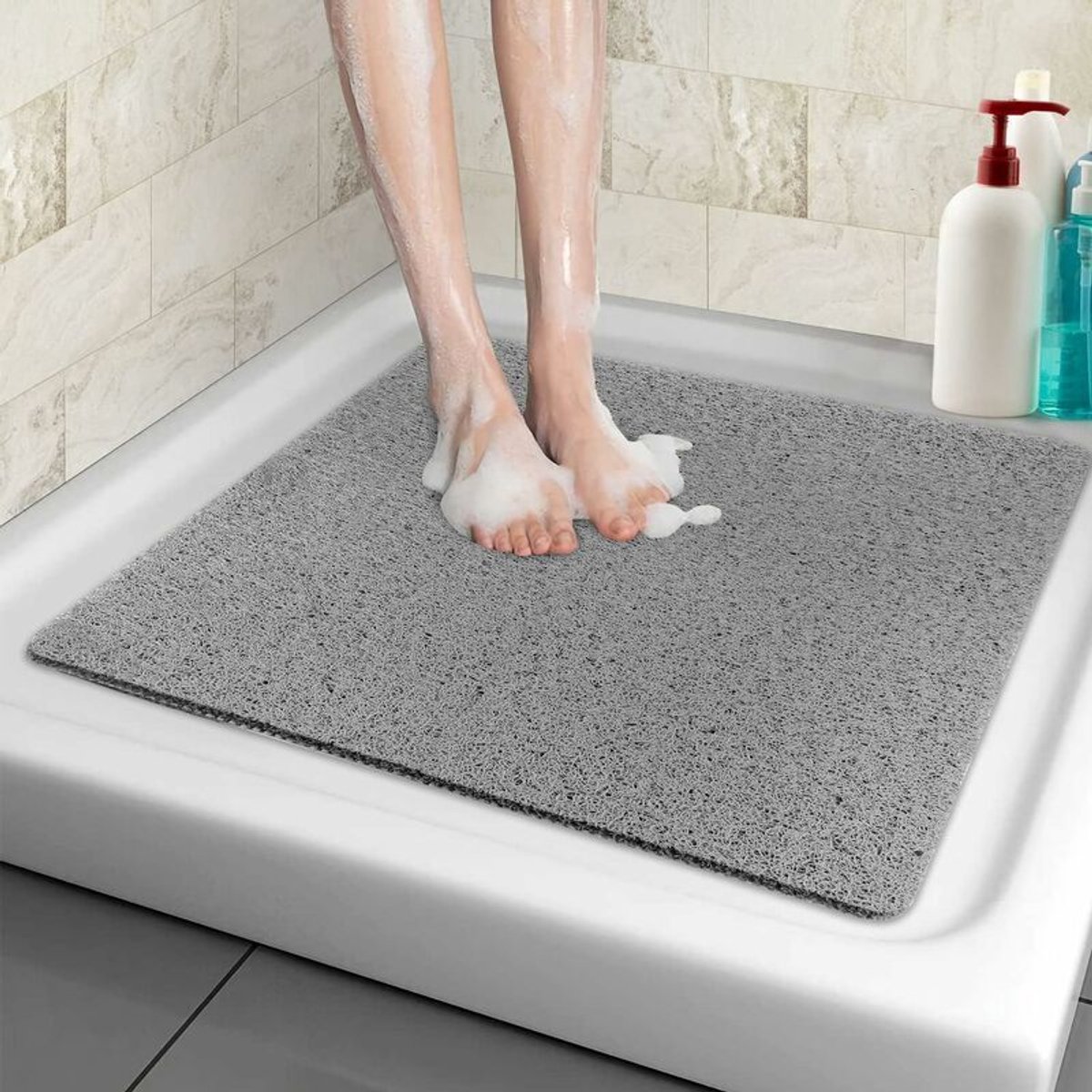 Antislip douchemat 60x60cm – Holle mesh-structuur – Sneldrogend – PVC massagemat geschikt voor vochtige ruimtes