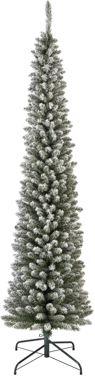 Everlands Pencil pine grote kunstkerstboom besneeuwd groen 240cm