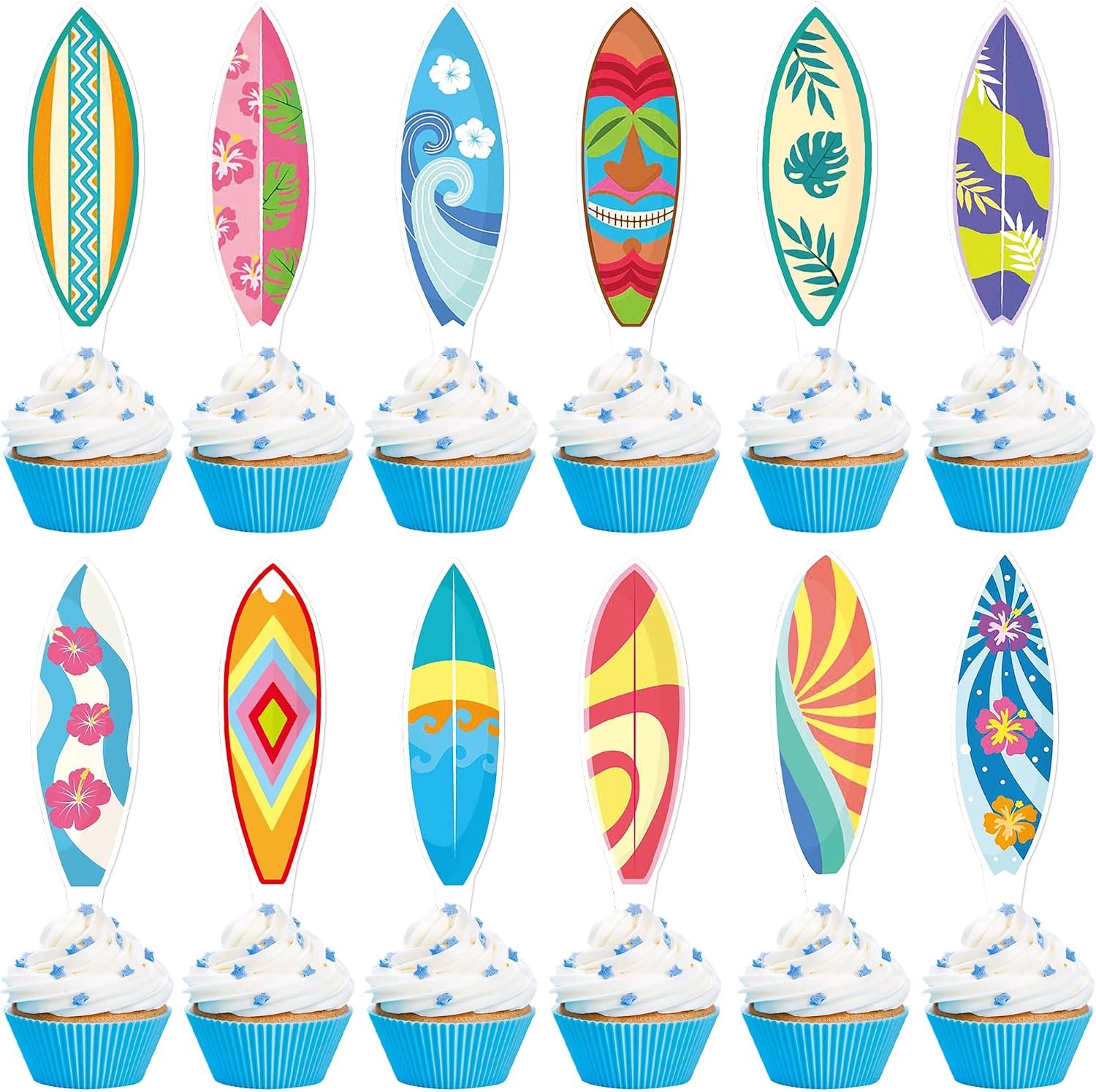 36 Surfplankjes voor cupcakes