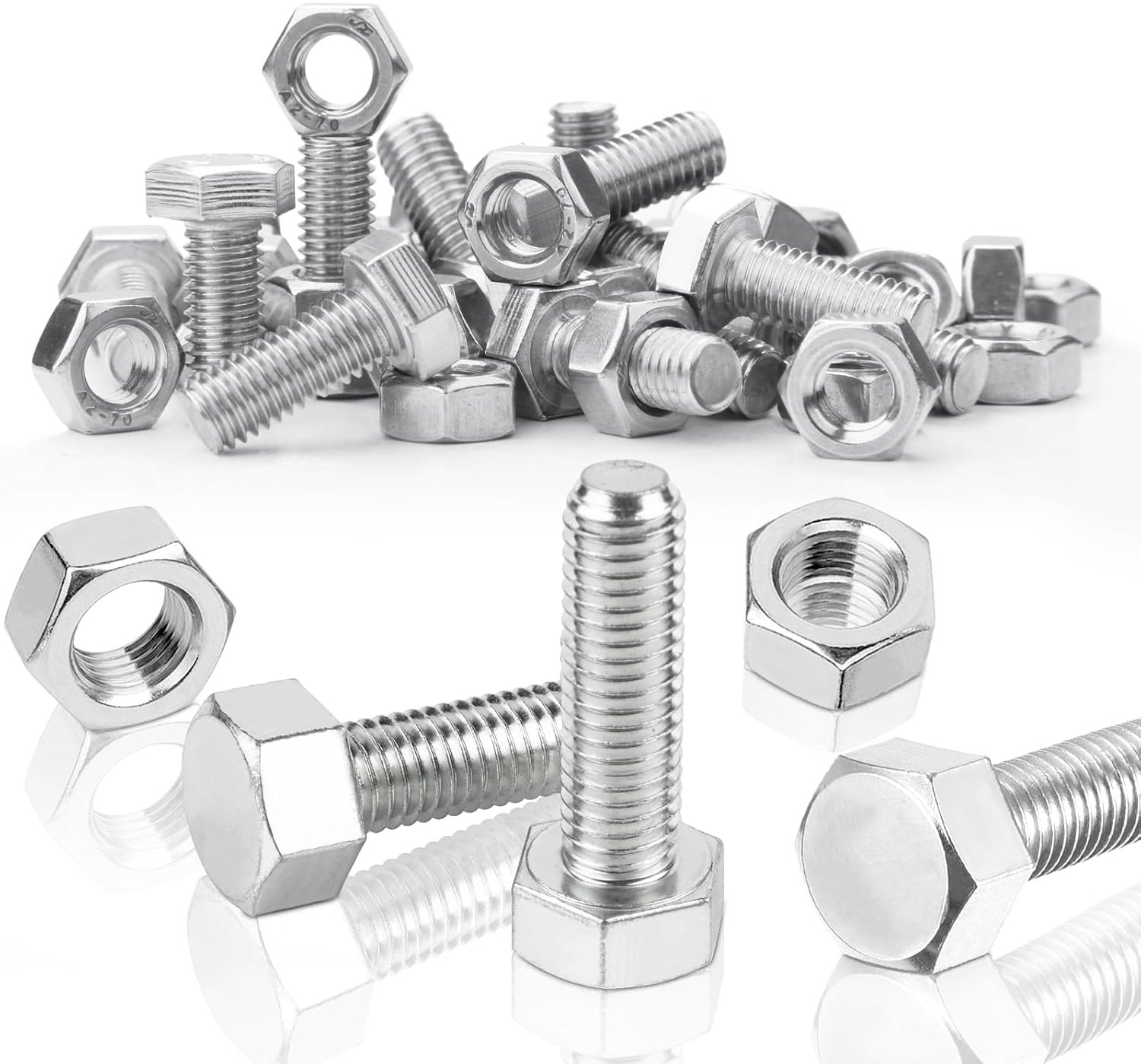 Zeskantige schroeven M8 x 30 mm - roestvrij staal A2 V2A - DIN 933 / ISO 4017 - corrosiebestendig (20 sets) - m-winkel
