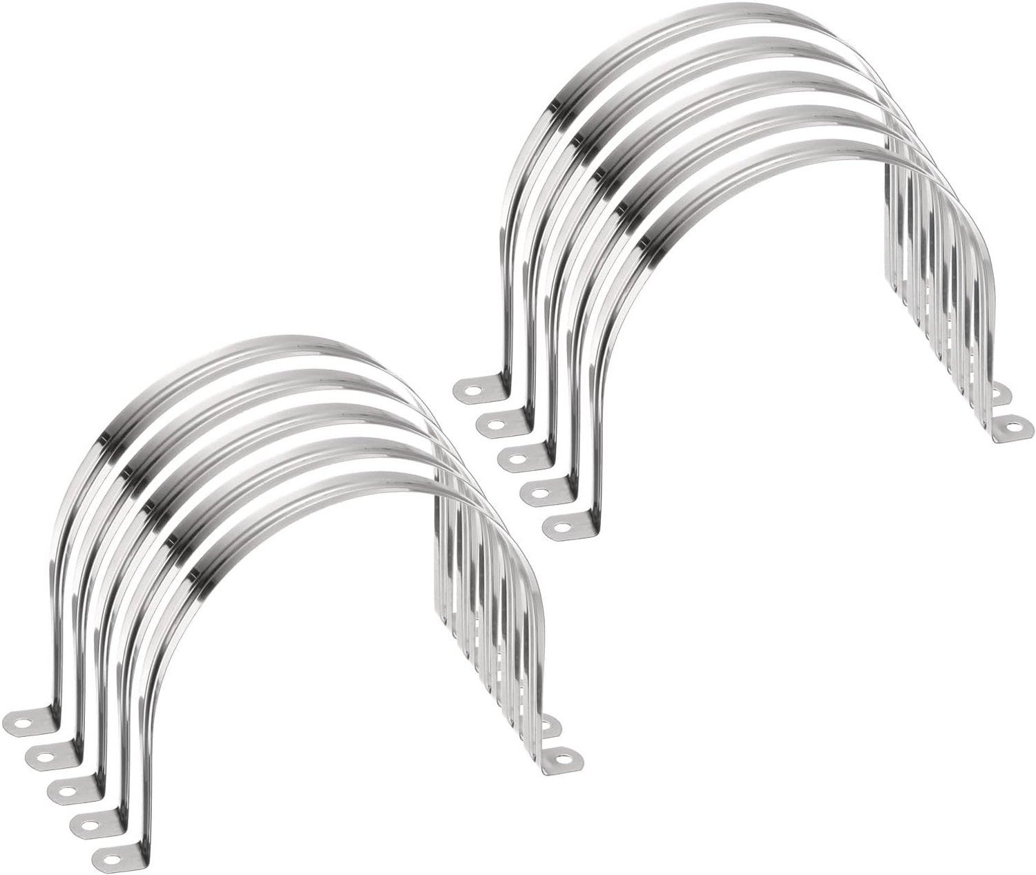 Buisklemmen 140 mm - roestvrij staal - U-vormige houder - voor buis slang kabelbevestiging - 10 stuks - m-winkel