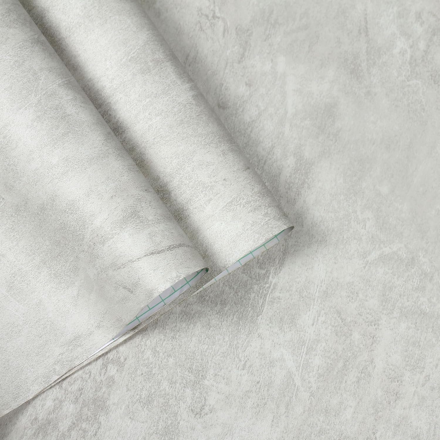 Zelfklevend behang 40 cm x 600 cm - lichtgrijs - betonlook - wandpapier voor keuken - m-winkel