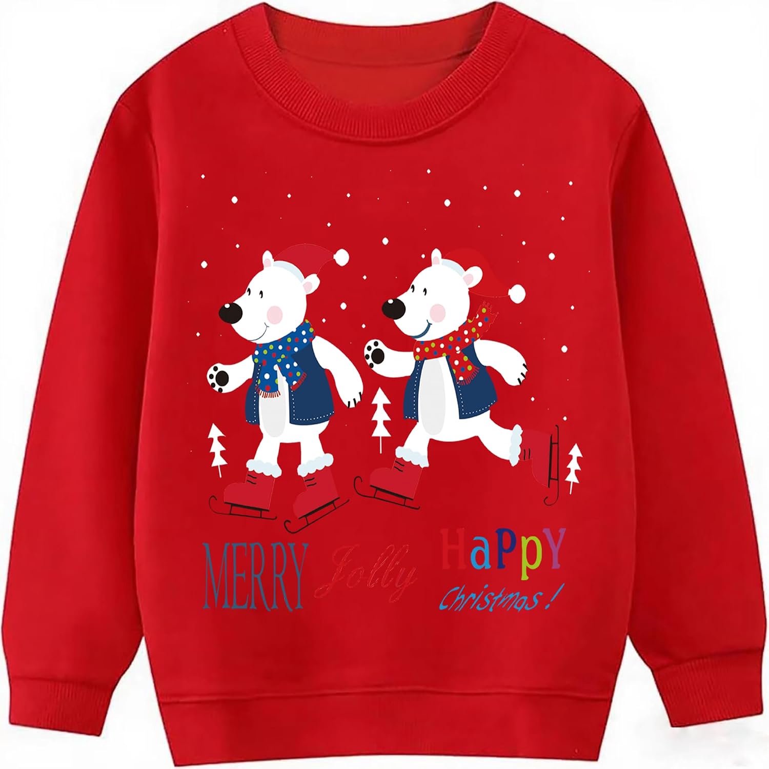 Kersttrui voor kinderen, langarm, katoen, 1-7 jaar