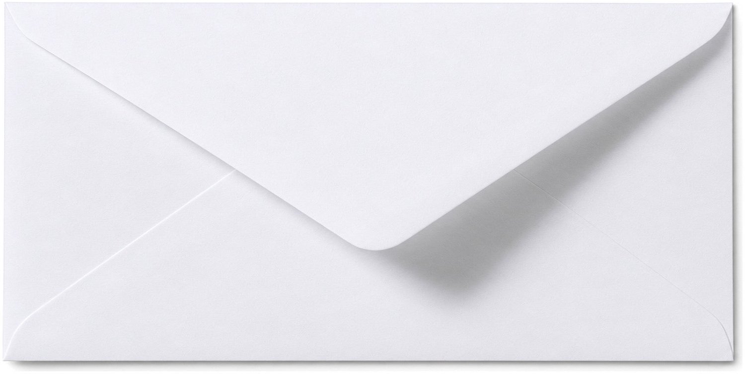 Enveloppen Wit 11x22 cm - 60 stuks - 120 gram - Witte Enveloppen DL - Wenskaart Envelop