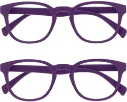 Afstand bril - 2 stuks - purper - retro ronde scharnieren met veer - Vemera