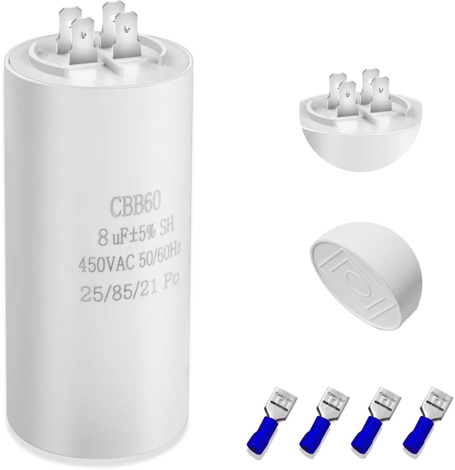 Condensator 8µF - 450V - startcondensator voor motor - hoge isolatie-impedantie - m-winkel