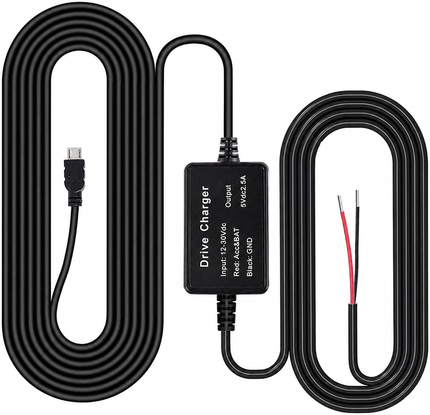 Dashcam hardwirekit - micro-USB 12 V-24 V - onderspanningsbeveiliging - automatische inschakeling bij voertuigstart - m-winkel