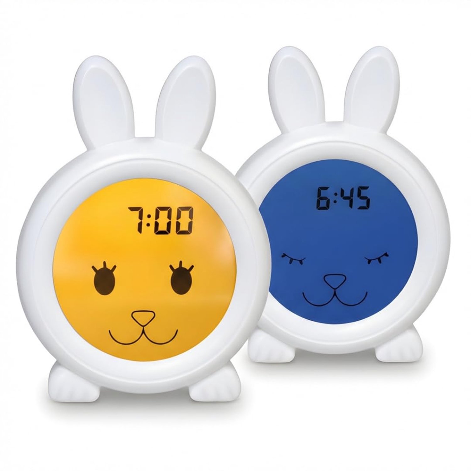Slaaptrainer Kinderwekker met Nachtlampje - Wit Konijn