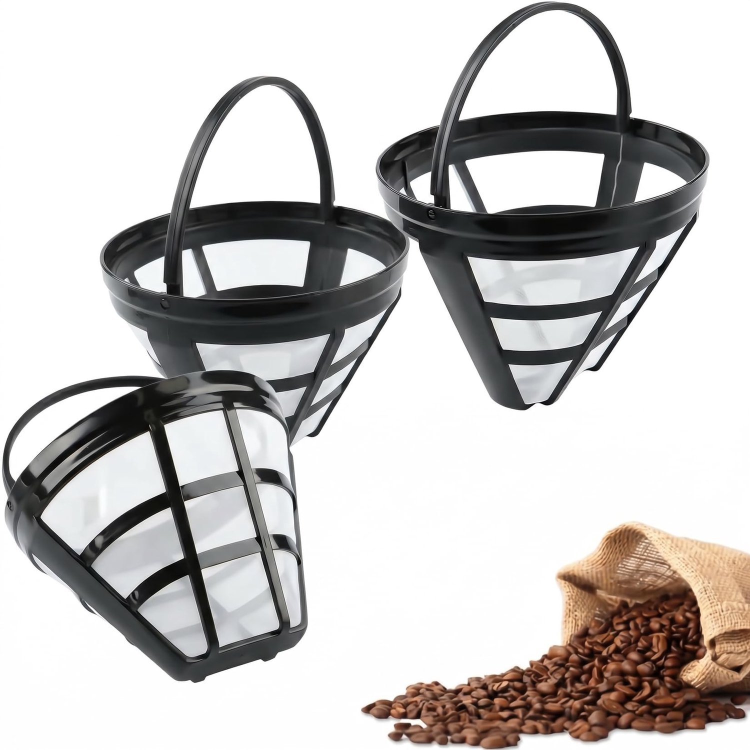 Set van 3 Herbruikbare Koffiefilters Maat 4