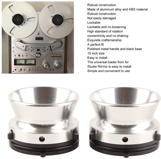NAB-naafadapters - 10in Reel to Reel Tape Opener - Hoogwaardige Aluminium Legering - Zilver - Onderdeel voor Studer en Akai - Geschikt vo... — afbeelding 3