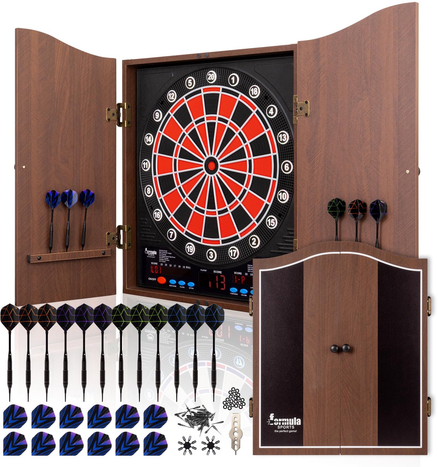 Elektronisch Dartbord met Houten Kast en Darts