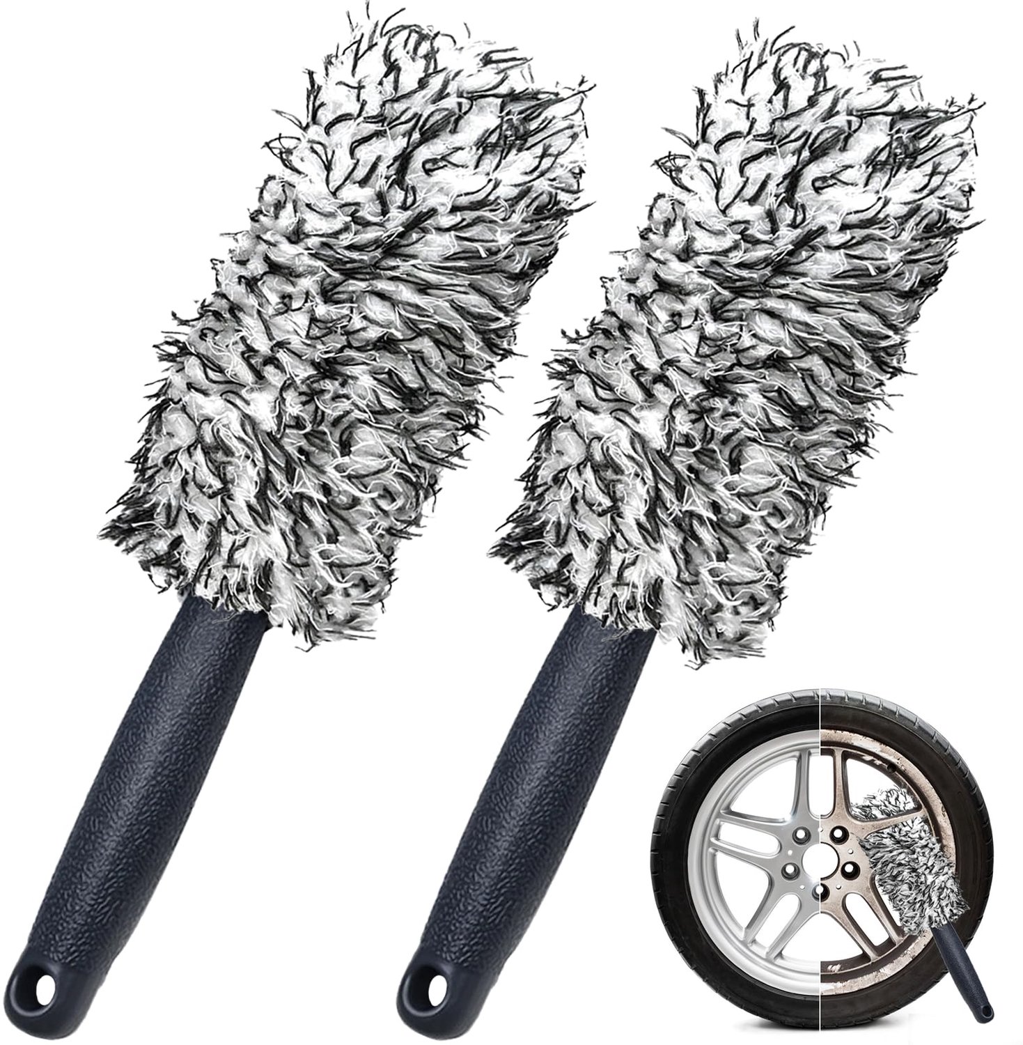 2 Stuks Microvezel Velgenborstel voor Auto