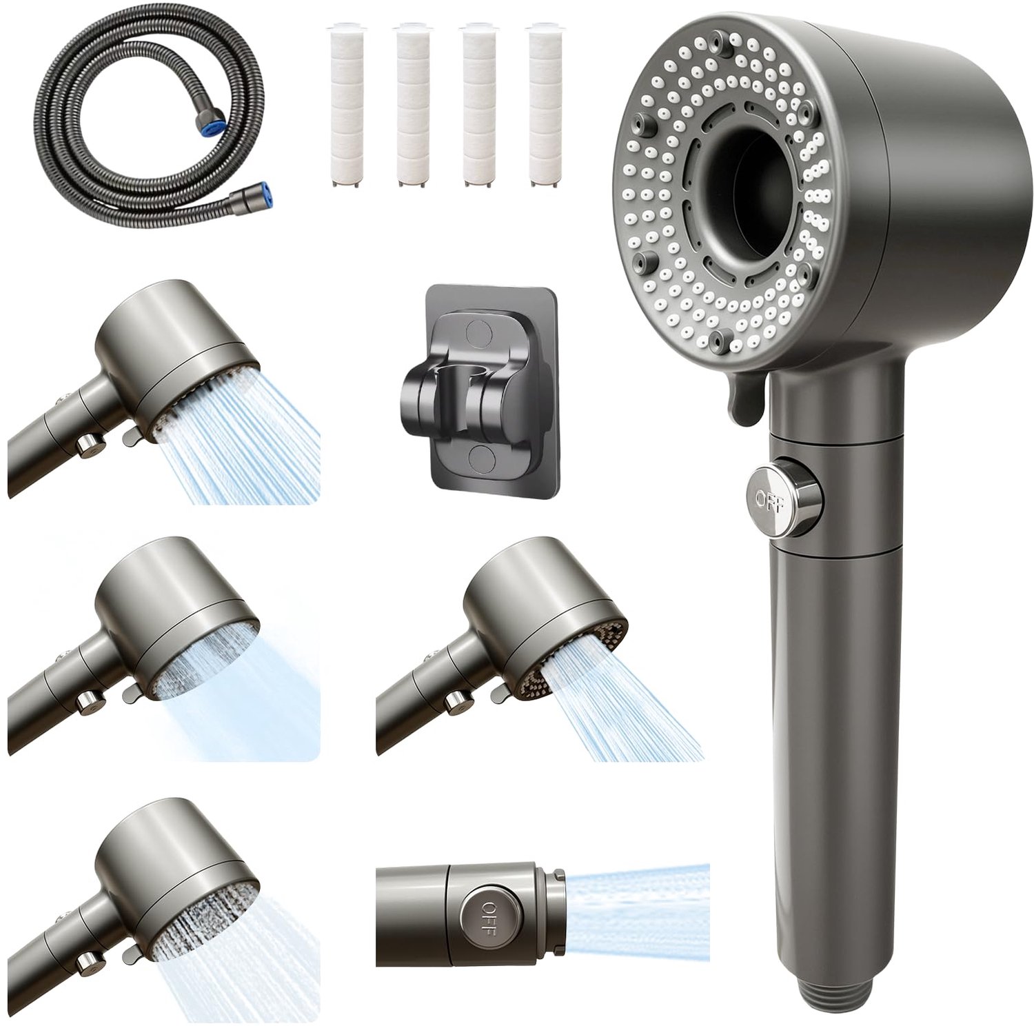 Handdouche met Filter en 5 Waterstanden