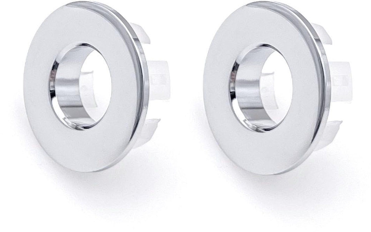Overloopring Zilver - 2x Metalen Overloopring - Geschikt voor Wastafel met Overloopgat 22-24 mm - Hoogwaardig Messing - Glanzend Oppervlak - Wastafelring