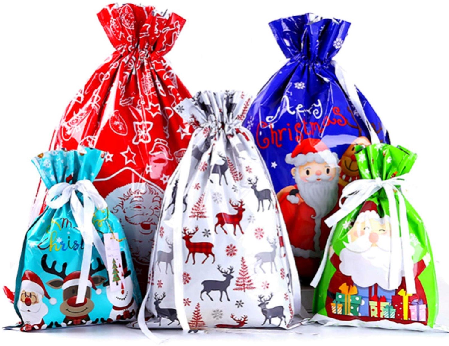 12 Stuks Kersttrekzakken voor Cadeaus